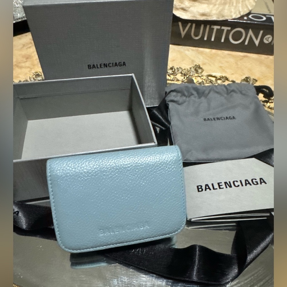 Balenciaga wallet light blue wallet full inclusion - Picture 10 of 11
